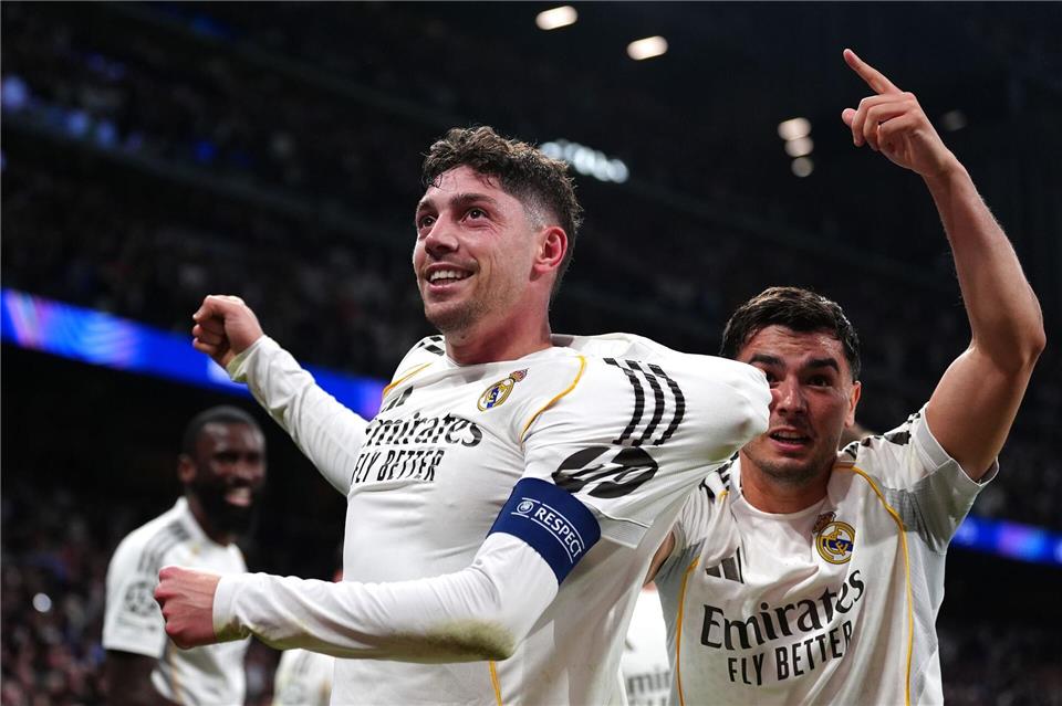 Fede Valverde erlebte mit Real Madrid einen überragenden Abend.Bradley Collyer/PA Wire/dpa