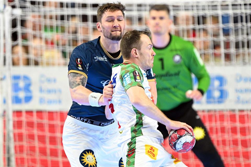 Felix Claar (M) war der beste SCM-Schütze gegen den Bergischen HCFederico Gambarini/dpa