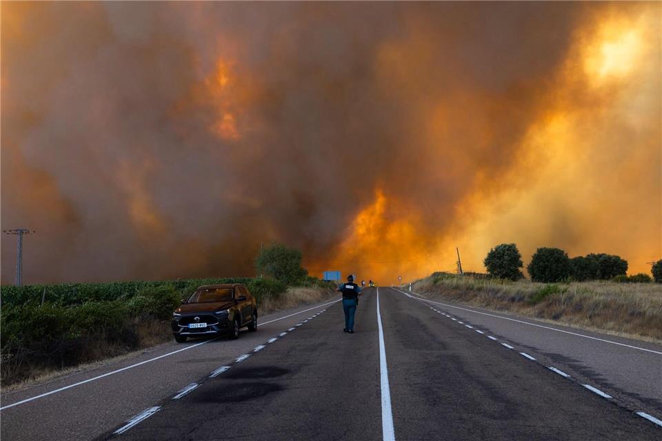 Feuerwehrleute aus Nordrhein-Westfalen unterstützen bei der Brandbekämpfung.Paloma V. Escarpa/EUROPA PRESS/dpa