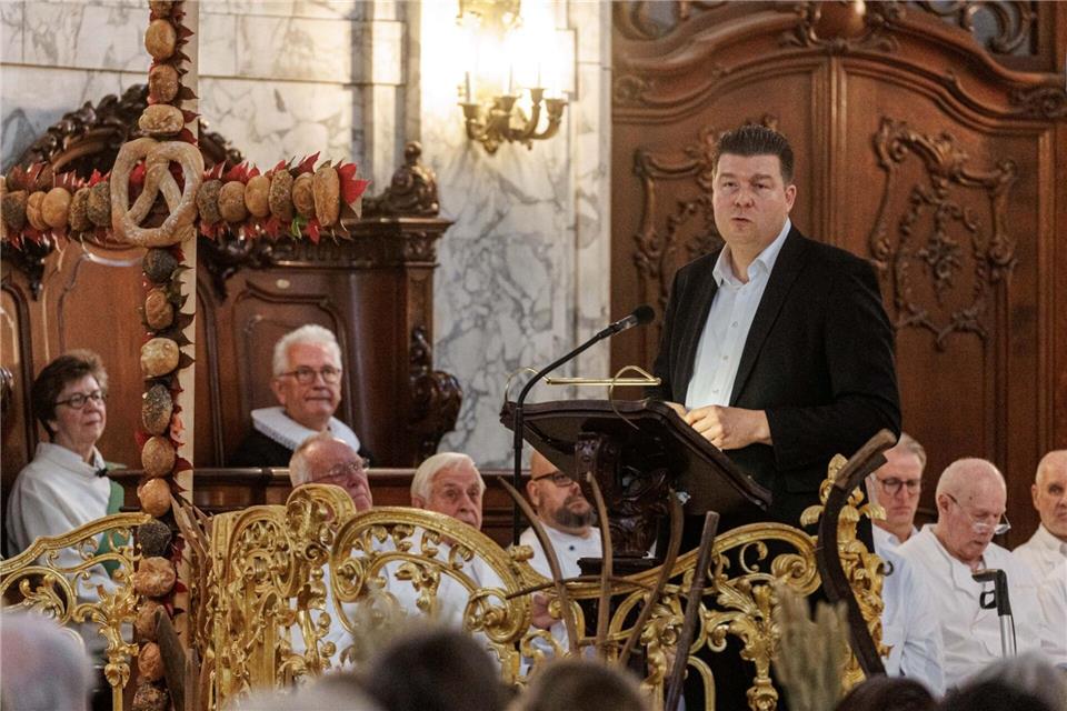Finanzsenator Andreas Dressel (SPD) überbrachte das Grußwort des Senats.Markus Scholz/dpa