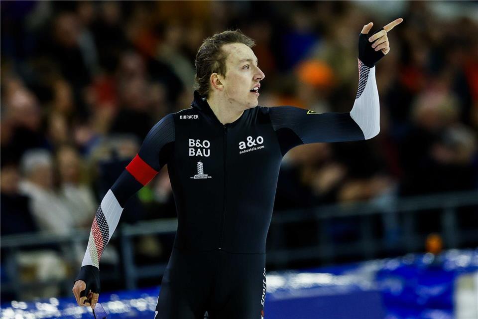 Finn Sonnekalb belegte beim Eisschnelllauf-Weltcup in Hamar über die 1.500 Meter den vierten Platz. (Archivbild)Vincent Jannink/ANP/dpa
