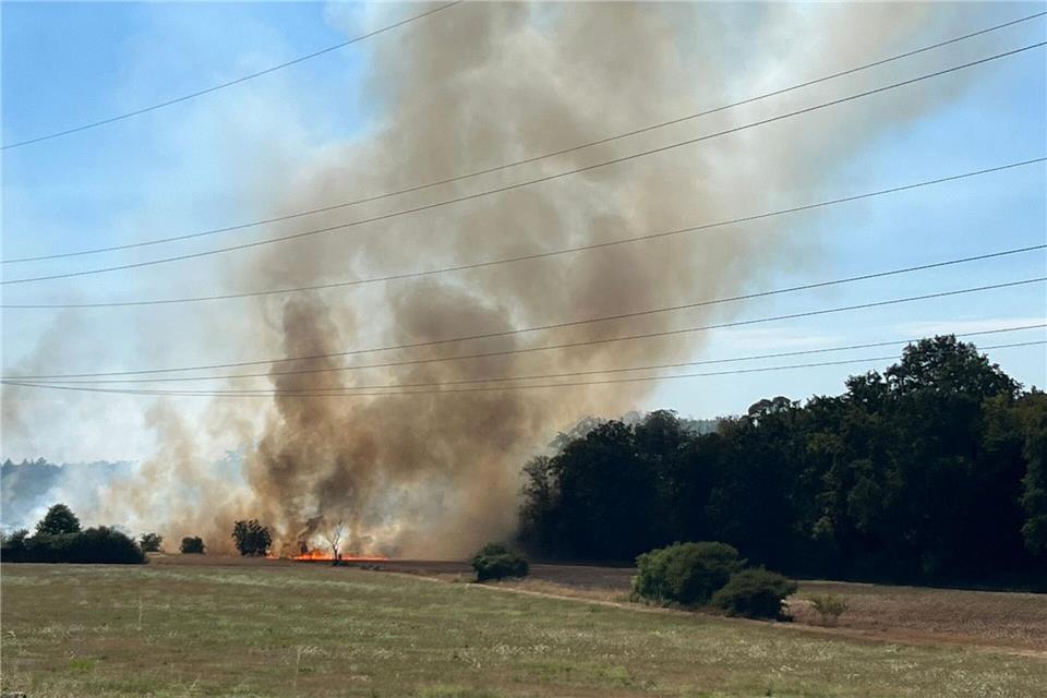 Flächenbrände bei Trockenheit beschäftigen die Feuerwehr. (Archivbild)Markus Rott/Einsatz-Report24/dpa
