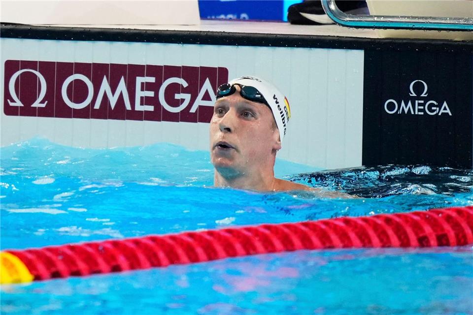 Florian Wellbrock holt bei der Kurzbahn-EM Bronze. (Archivbild)Vincent Thian/AP/dpa