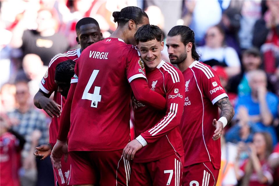 Florian Wirtz setzte den Schlusspunkt beim 3:1 des FC Liverpool gegen Crystal Palace.Peter Byrne/PA Wire/dpa