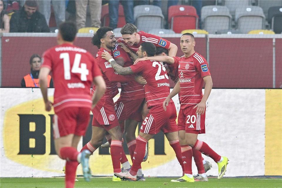 Fortuna Düsseldorf hat seit langer Zeit mal wieder Grund zur Freude.Anke Waelischmiller/dpa