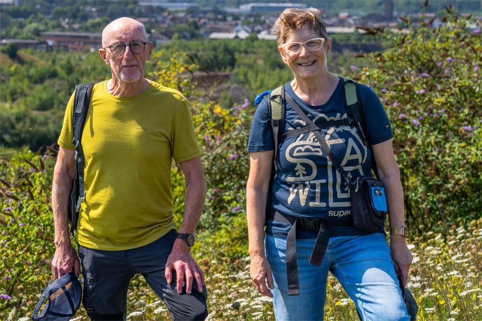 Francis Pourcel und Micheline Dufert sind die Initiatoren des Wanderwegs „Boucle Noire“.Oliver Gerhard/dpa-tmn
