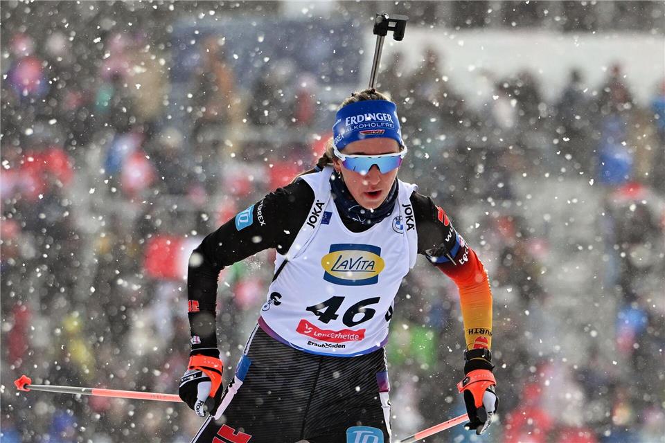 Franziska Preuß holte Silber im Sprint.Martin Schutt/dpa