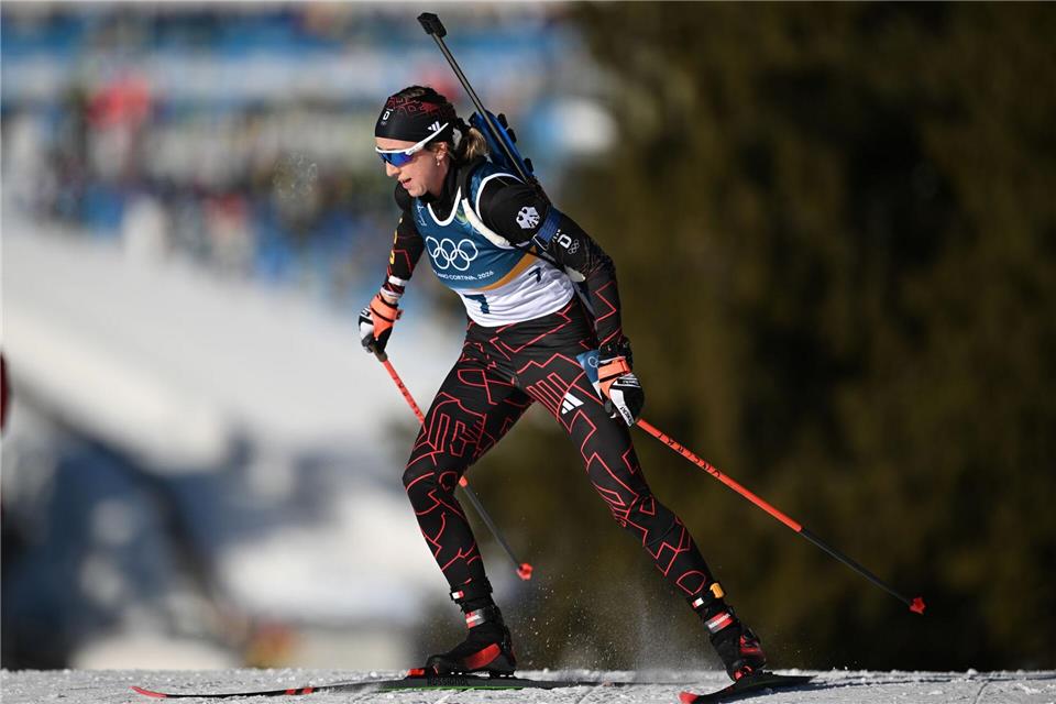 Franziska Preuß läuft in der Staffel nicht an gewohnter Position.Hendrik Schmidt/dpa