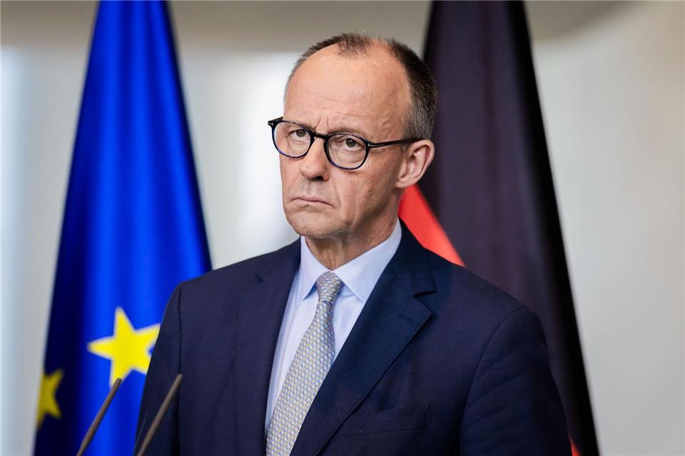 Friedrich Merz äußerte sich im Kanzleramt zu den Entwicklungen im Nahen und Mittleren Osten.Christoph Soeder/dpa