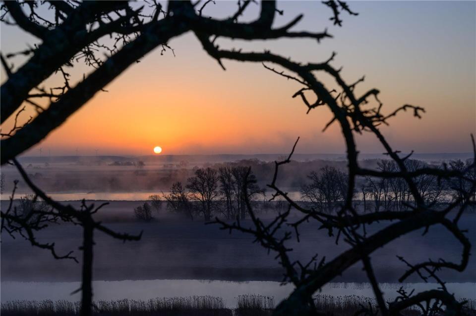 Frost sorgt an diesem Morgen in Teile von Berlin und Brandenburg für winterliche Gefühle. Die Temperaturen klettern dann auf Höchstwerte zwischen 17 und 19 Grad. (Archivbild)Patrick Pleul/dpa