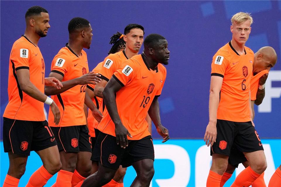 Früher Jubel: Hollands Fußballer legten gegen Tunesien schnell zwei Tore vor.Charlie Riedel/AP/dpa