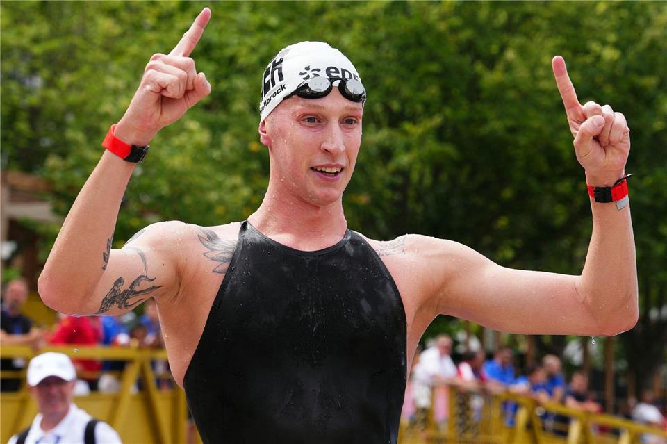 Für Florian Wellbrock ist es der erste Europameistertitel im Freiwasser.Dimitar Dilkoff/AFP/dpa