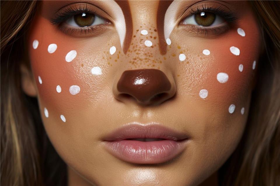 Für Karneval lässt sich das Gesicht mit hellen Flecken, sanften Konturen und dezenten Augenakzenten in ein Reh verwandeln.Lukas Wythe/dpa-tmn