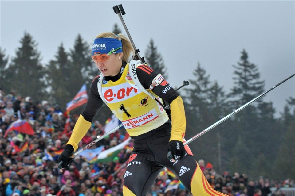 Für Magdalena Neuner war Ruhpolding 2012 ihre letzte WM. (Archivbild)picture alliance / dpa