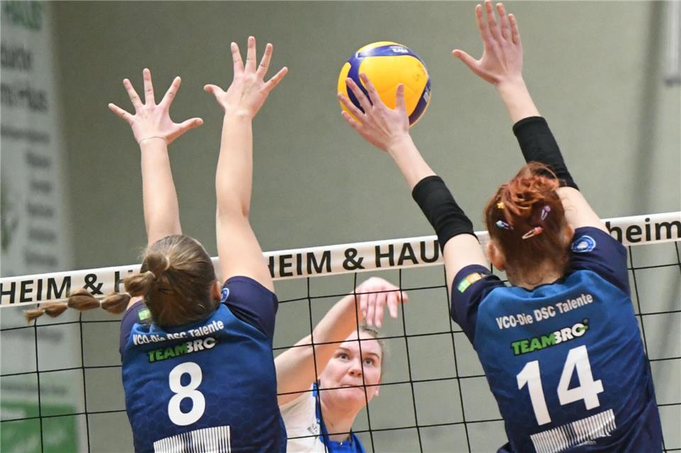 Für Marika Loker (Mitte) und die Skurios Volleys geht’s am Samstag bei der 19. Saisonaufgabe zum VfL Oythe.