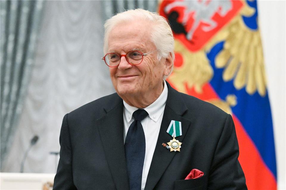 Für eine Ordensverleihung im Kreml ist der deutsche Dirigent und Pianist Justus Frantz trotz westlicher Sanktionen nach Russland gereist.Kristina Kormilitsyna/TASS via ZUMA Press/dpa