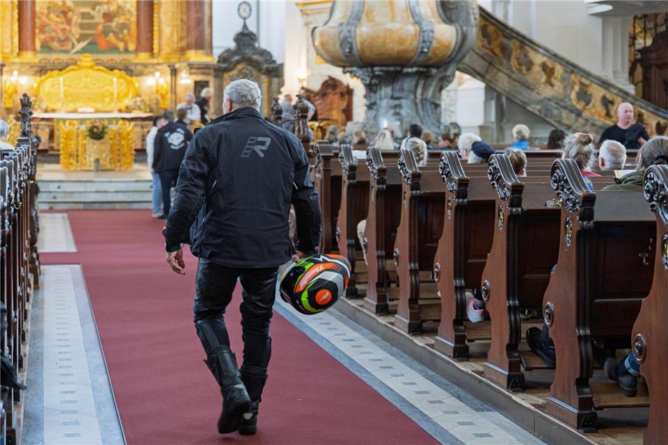 Für viele Biker ist der Gottesdienst eine Tradition.Markus Scholz/dpa