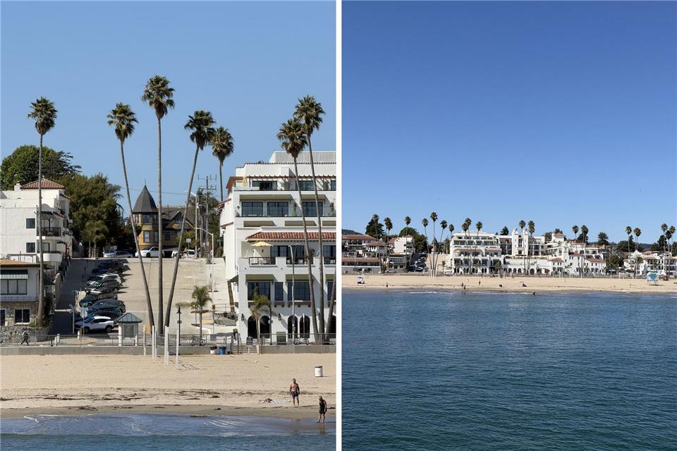 Gaaaanz nah ran: Der 8x-Zoom beim iPhone 17 Pro (links) gibt den Freiraum, ein weit entferntes Motiv hervorzuheben. Rechts: Und so sieht man das Ufer von derselben Position mit dem Standard-Weitwinkel-Objektiv.Andrej Sokolow/dpa/dpa-tmn