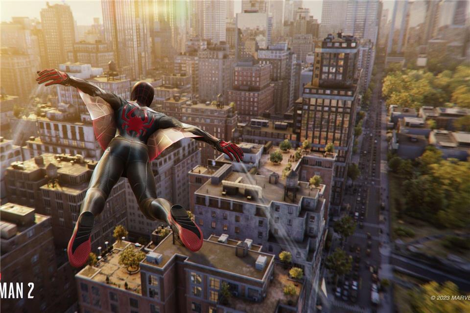 Ganz gleich, welche Einstellung man trifft: „Marvels Spider-Man 2“ sieht auf der PS5 Pro besser aus und spielt sich flüssiger.Marvel/Sony Interactive Entertainment/dpa-tmn
