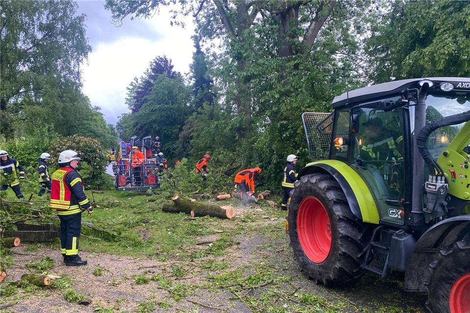 Ganze sechs Stunden dauerte der Feuerwehreinsatz.Edgar Schmidt/Freiwillige Feuerwehr Olsberg/dpa