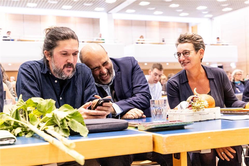 Nord-Grüne sehen Justizreform kritisch Gast auf dem Landesparteitag war Samstag der scheidende Parteichef Omid Nouripour.Axel Heimken/dpa