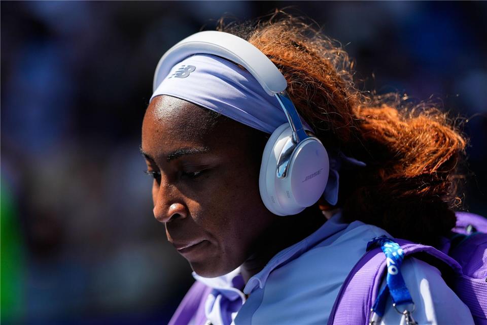 Gauff sprach in Stuttgart darüber, wo Grenzen bei Kameraaufnahmen gesetzt werden sollten. (Archivbild)Aaron Favila/AP/dpa