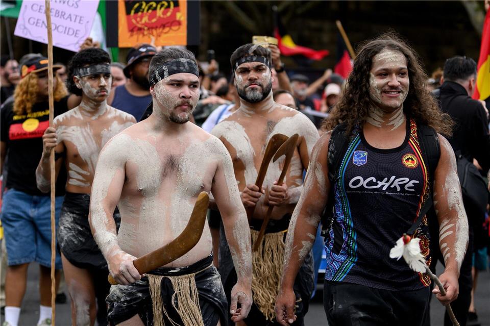 Gegner des Feiertags sprechen vom „Invasion Day“ oder auch „Survival Day“.Steven Markham/AAP/dpa