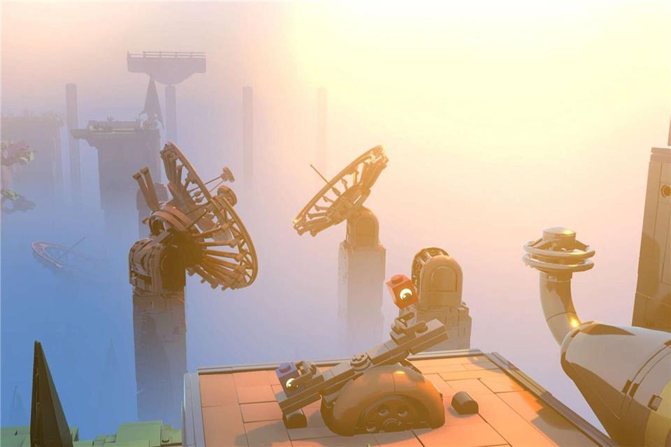 Gemeinsam erkunden die beiden Spielsteine die Klötzchenwelt und lösen zusammen Umgebungsrätsel, um weiterzukommen.Light Brick Studio/Annapurna Interactive/dpa-tmn