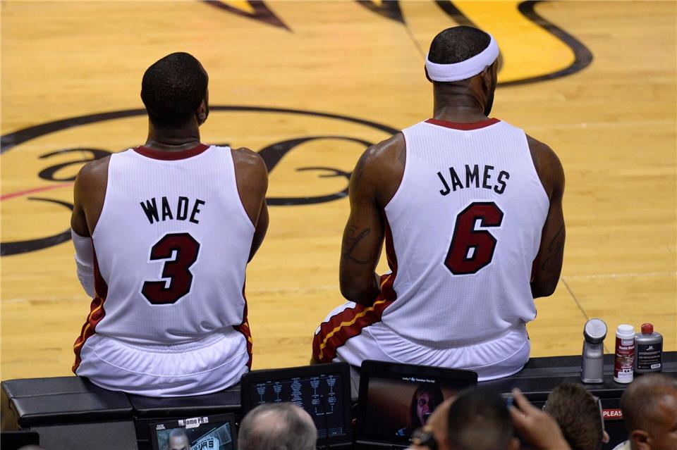 Gemeinsam erreichten Wade und James viermal die NBA-Finals.Rhona Wise/dpa