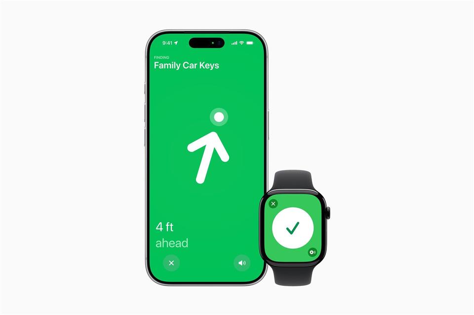 Genaues Suchen führt mithilfe von Vibration und akustisch-optischem Feedback zu verlorenen Gegenständen. Bei den neuen Airtags soll die Reichweite dafür um die Hälfte größer sein als bisher.Apple Inc./dpa-tmn