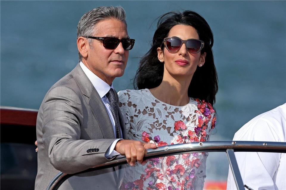 George und Amal Clooney gaben sich in Venedig das Jawort. (Archivbild)picture alliance / dpa