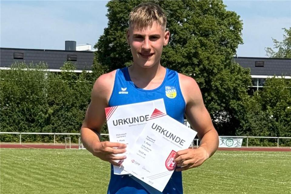 Gewann auch in Lage zwei Titel und ist damit nun vierfacher Westfalenmeister der U14: Lukas Bruns von der TSG Reken.