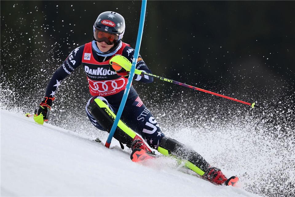 Gewann in dieser Saison neun von zehn Slalom-Weltcups: Mikaela Shiffrin.Marco Trovati/AP/dpa