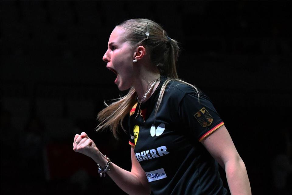 Gewinnt ihr erstes Spiel bei der Team-EM: Tischtennis-Star Annett Kaufmann. (Archivbild)Liu Xu/XinHua/dpa