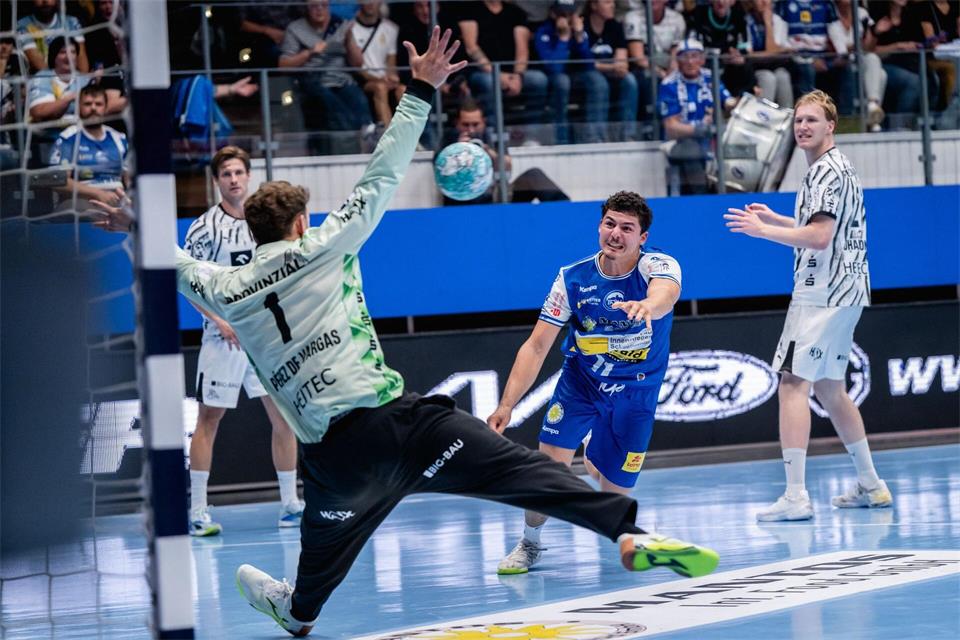 Gian Attenhofer und die Bundesliga-Handballer des ThSV Eisenach siegten nach einer starken Leistung bei den Rhein-Neckar Löwen. (Archivfoto)Jacob Schröter/dpa