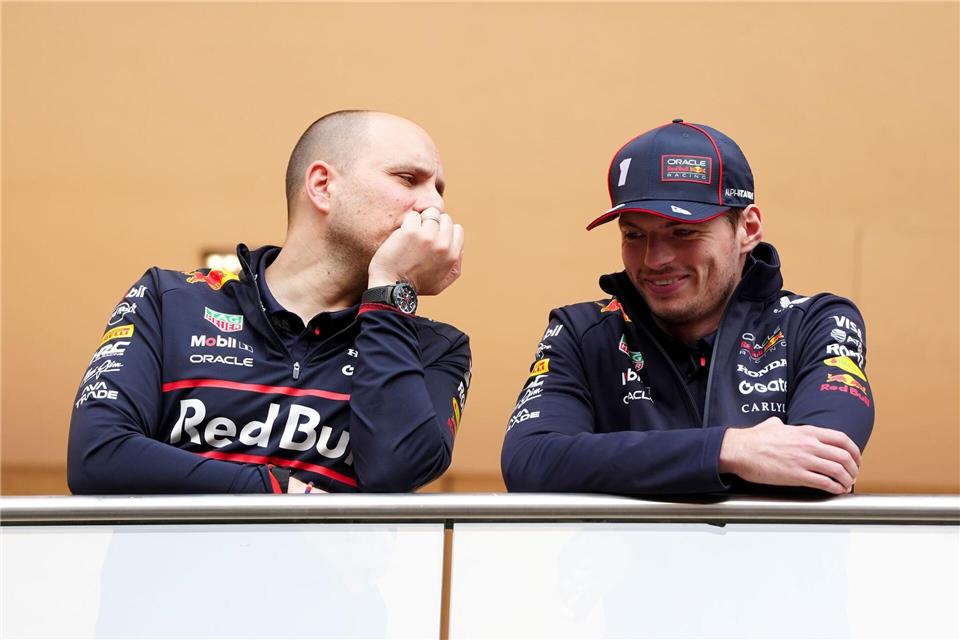 Gianpiero Lambiase (l) wird Red Bull und Max Verstappen verlassen. (Archivbild)David Davies/PA Wire/dpa
