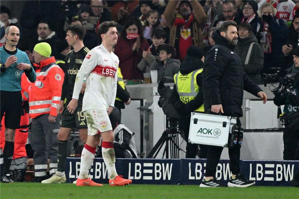 Ging angeschlagen vom Feld: Angelo Stiller.Marijan Murat/dpa