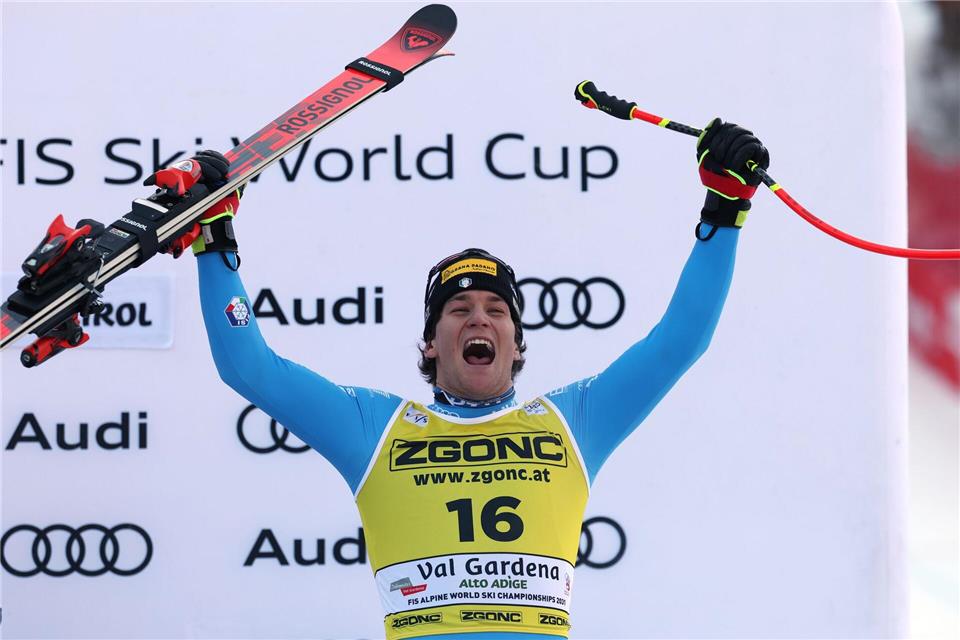 Giovanni Franzoni fuhr in Gröden erstmals aufs Podest.Alessandro Trovati/AP/dpa