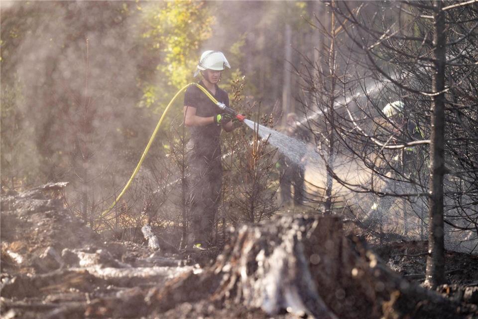 Gleich an zwei Stellen hat es am Glaskopf nahe Glashütten im Hochtaunuskreis gebrannt. Boris Roessler/dpa