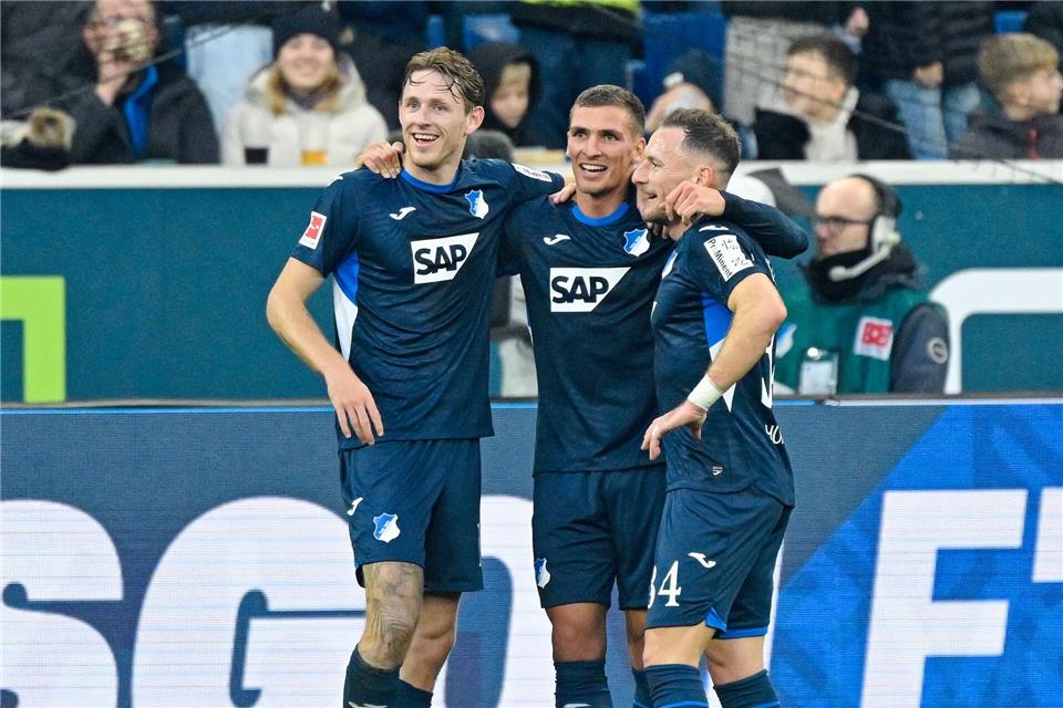 Grischa Prömel und die Hoffenheimer feiern gegen AugsburgUwe Anspach/dpa