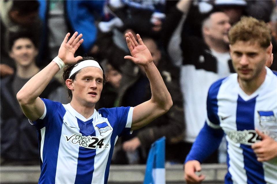 Zweitliga-Duell für Hertha - RSV Eintracht gegen Lautern Große Ziele mit Hertha: Stürmer Fabian Reese. Soeren Stache/dpa