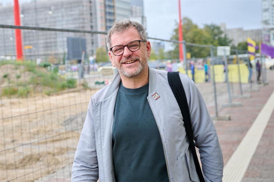 Grünen-Fraktionschef Werner Graf war im Haus der Statistik ebenfalls dabei.Annette Riedl/dpa