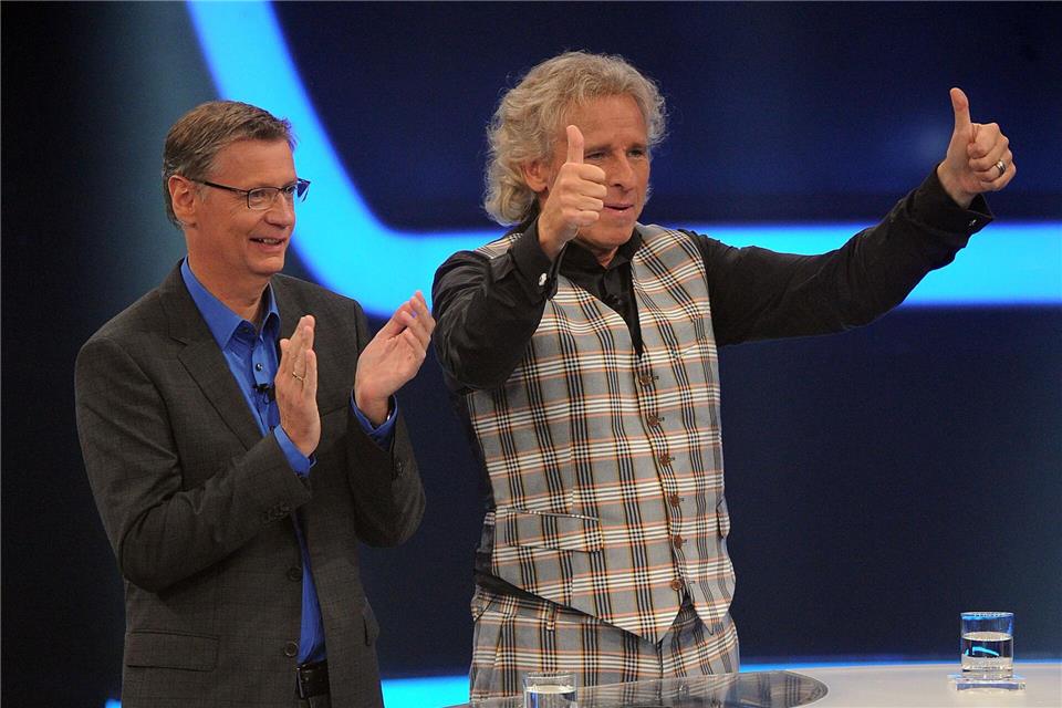 Günther Jauch wird 70 und bekommt Glückwünsche von seinem Freund Thomas Gottschalk. (Archivbild)Henning Kaiser/dpa