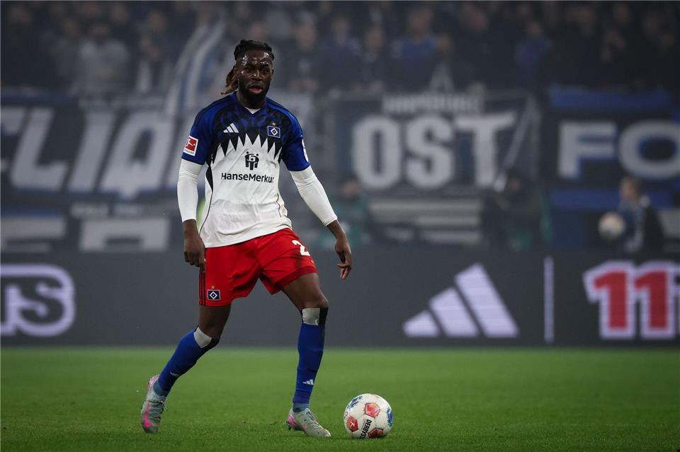 HSV-Abwehrspieler Jordan Torunarigha hatte keinen leichten Start in Hamburg. (Archivbild)Christian Charisius/dpa