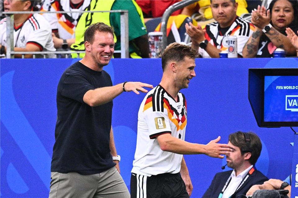 Haben aktuell gut Lachen: Nagelsmann und Kimmich.Tom Weller/dpa