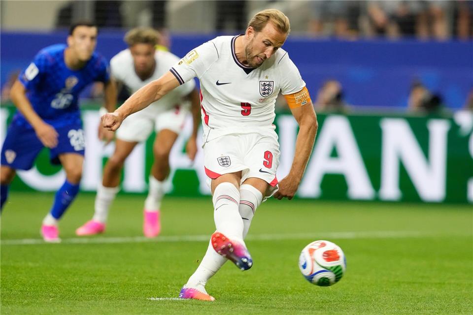 Harry Kane wählt immer denselben Anlauf. (Archivbild)Tony Gutierrez/AP/dpa