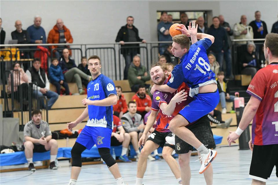 Hart im Nehmen: Dominik Kutsch war am Samstag viermal für den TV Borken erfolgreich.