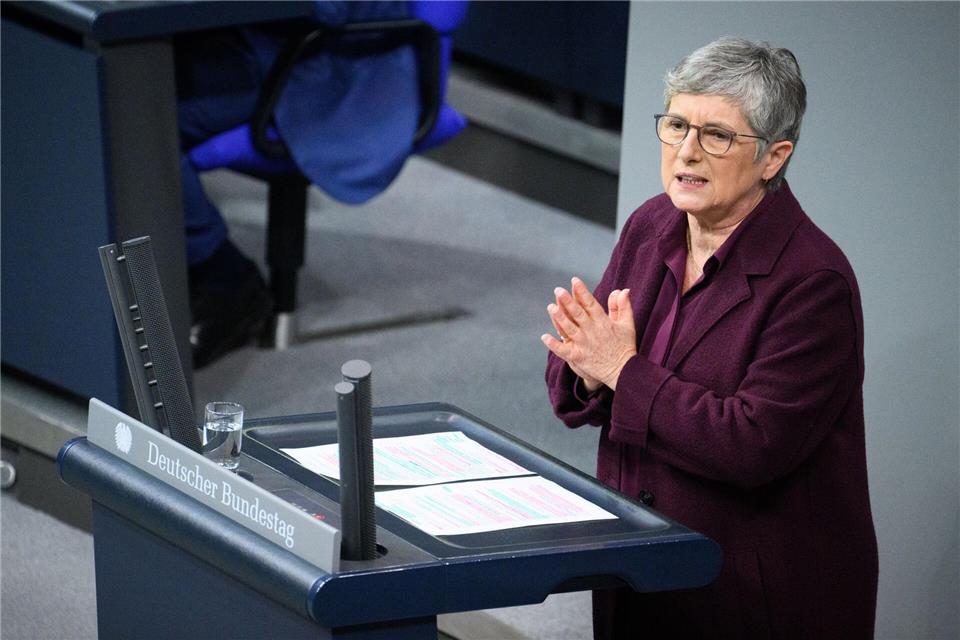 Haßelmann vermisst die Ukraine in Merz‘ Rede.Bernd von Jutrczenka/dpa