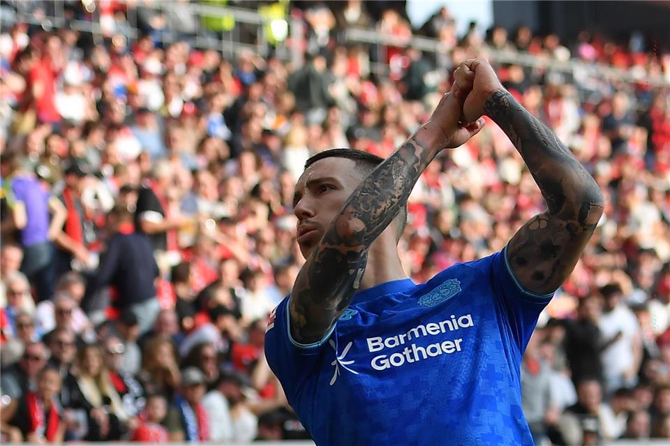 Hat Alejandro Grimaldo auch gegen Arsenal wieder Grund zu jubeln?Achim Keller/dpa