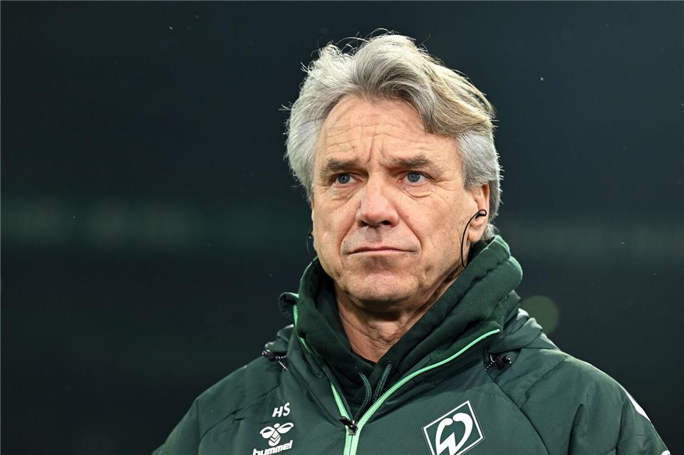 Hat derzeit wenig zu lachen: Werder-Cheftrainer Horst Steffen.Carmen Jaspersen/dpa